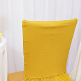 1 Piece Gold Stretch Spandex Chiavari Chair Cover with Elegant Ballerina Skirt