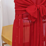 1 Piece Vibrant Apple Red Chiffon Chiavari Chair Cover with Sash Elegant Event Backdrop Accent