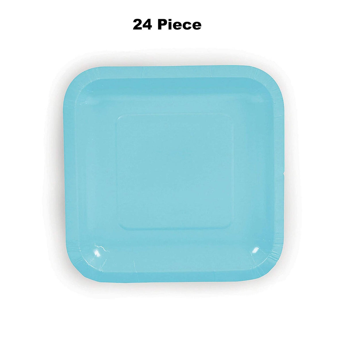 24 Count Light Blue Square Paper Dessert Plates for Wedding Birthday Baby Shower Events 7 Inch