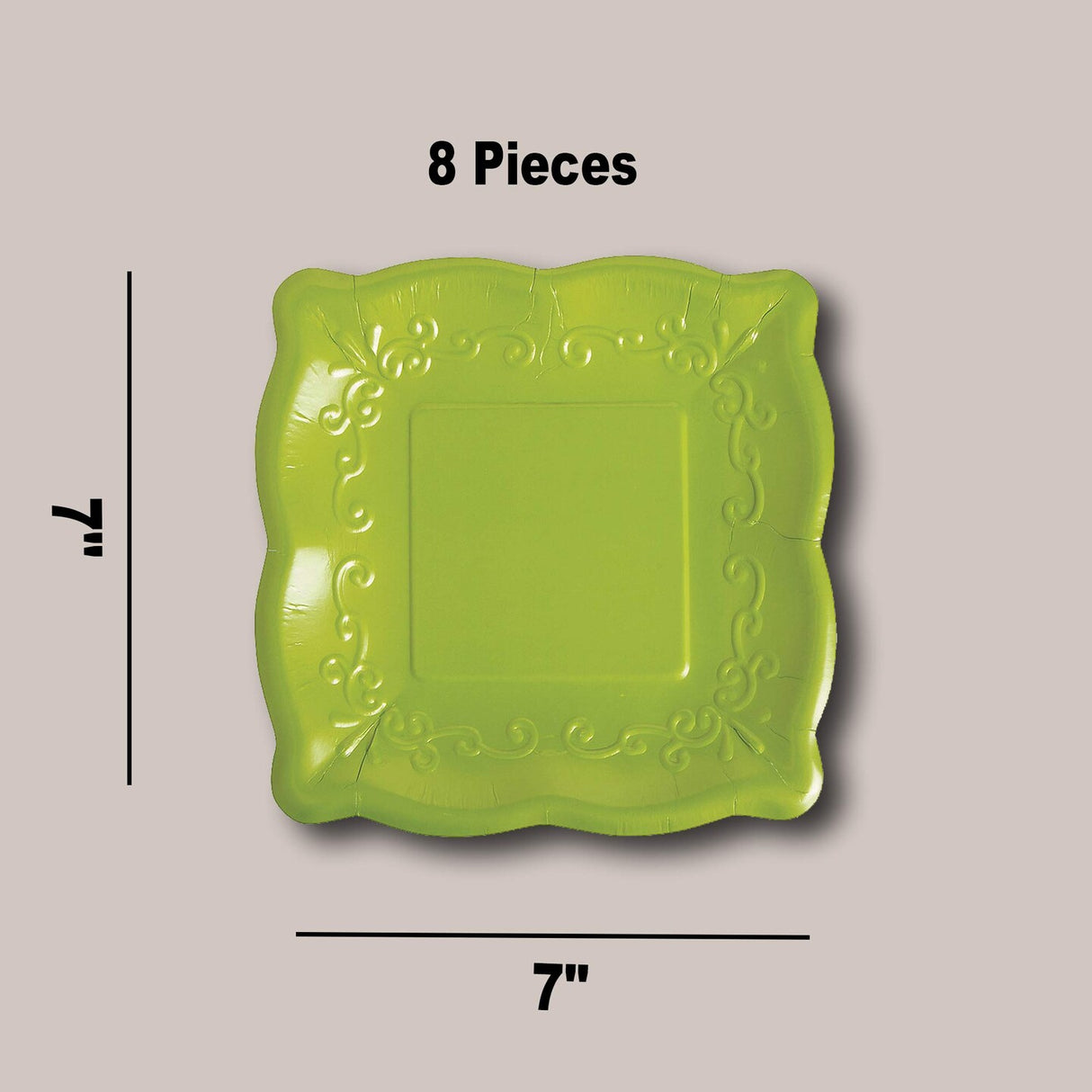 8 Count Scalloped Edge Paper Dessert Plates 7" Durable Party Plates for Cake, Cupcakes & More