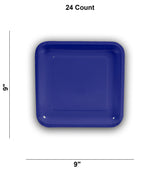 24 Count Purple Square Paper Dinner Plates 9" Disposable Party Plates