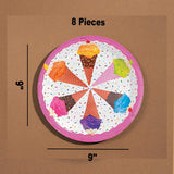 8 Count I Scream For Ice Cream Party Paper Plates 9 Inch for Birthday Celebrations