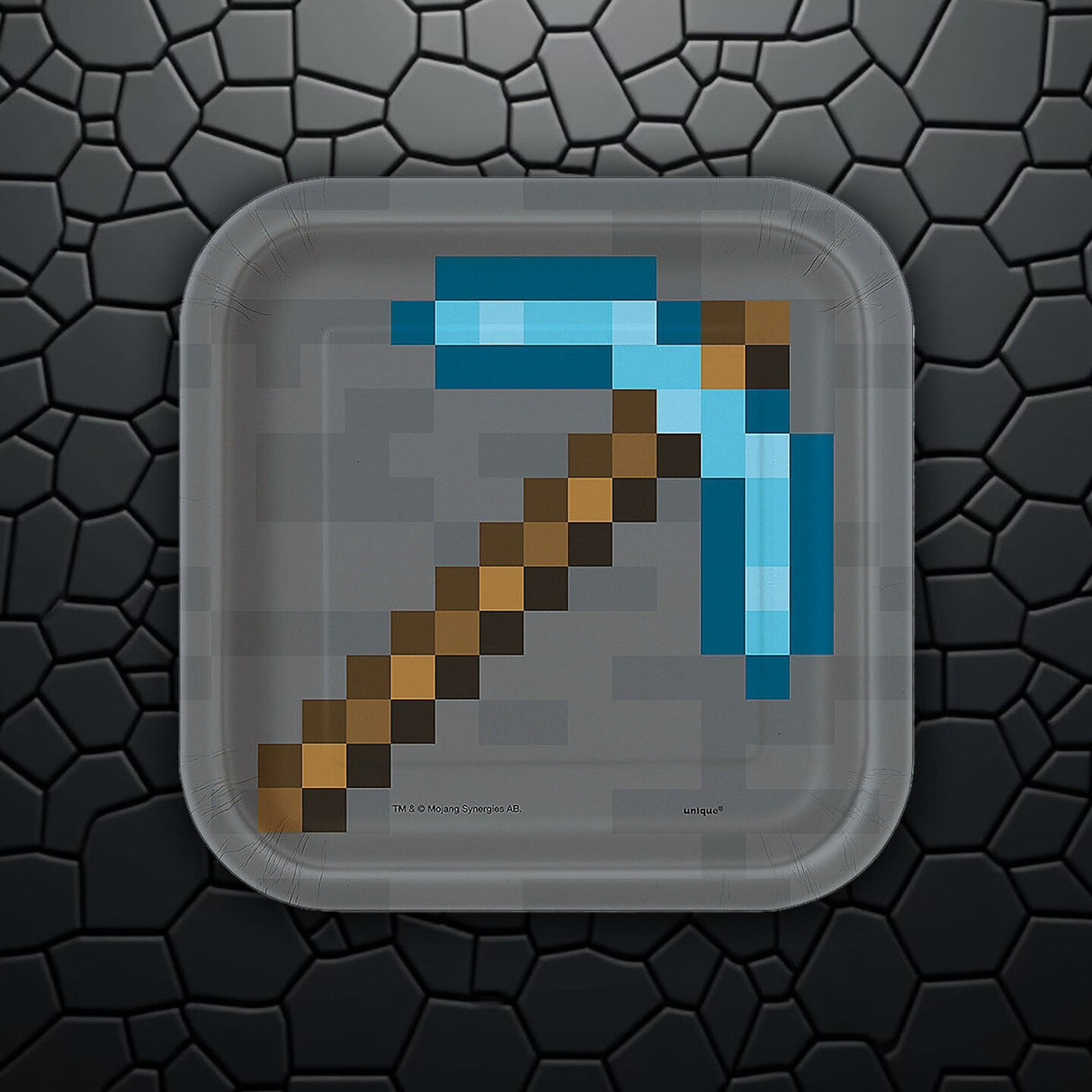 8 Ct. Minecraft Pickaxe Paper Dessert Plates 7.25" Disposable Birthday Party Plates