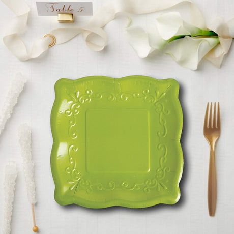8 Count Scalloped Edge Paper Dessert Plates 7" Durable Party Plates for Cake, Cupcakes & More