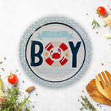 8 Count Nautical Baby Shower Paper Dessert Plates 7 3/8" Boy Baby Shower Tableware