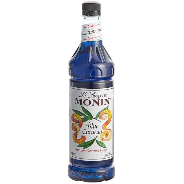 Monin Premium Blue Curacao Flavoring Syrup 1 Liter - 4/Case