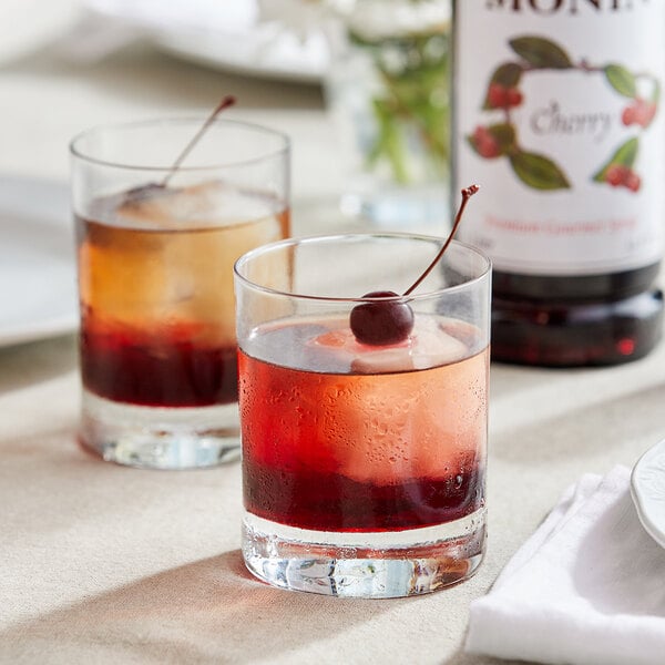 Monin Premium Cherry Flavoring / Fruit Syrup 1 Liter - 4/Case