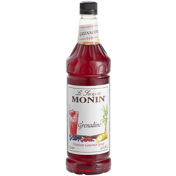 Monin Premium Grenadine Flavoring Syrup 1 Liter - 4/Case