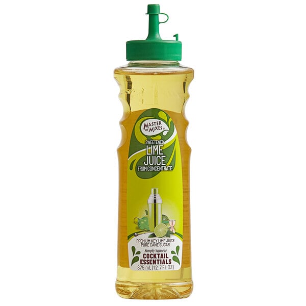 Master of Mixes 375 mL Sweetened Lime Juice - 12/Case