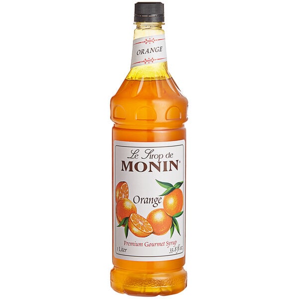 Monin Premium Orange Flavoring / Fruit Syrup 1 Liter - 4/Case