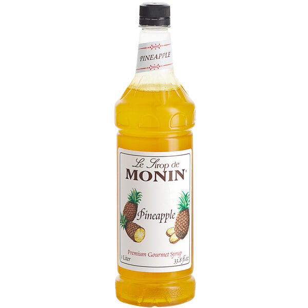 Monin Premium Pineapple Flavoring / Fruit Syrup 1 Liter - 4/Case