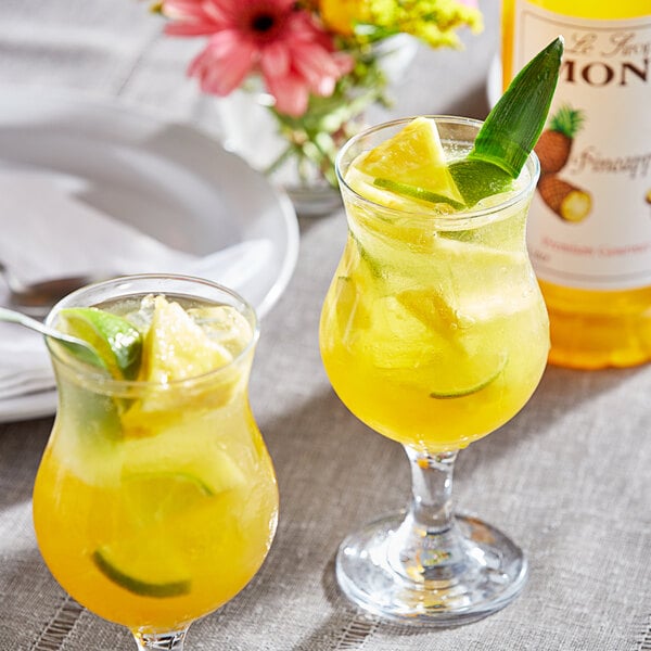 Monin Premium Pineapple Flavoring / Fruit Syrup 1 Liter - 4/Case