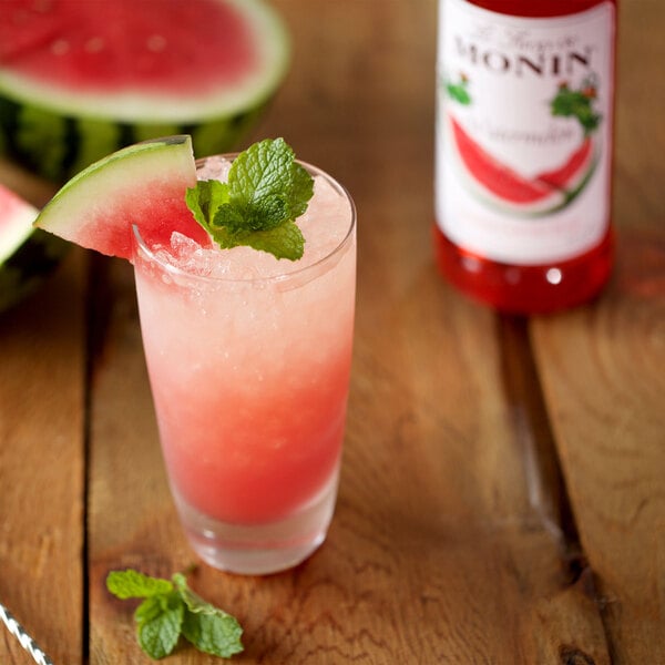 Monin Premium Watermelon Flavoring Syrup 1 Liter - 4/Case