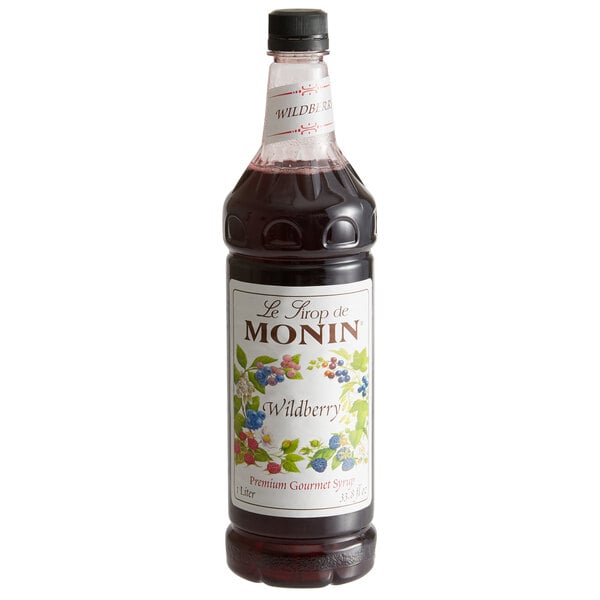 Monin Premium Wildberry Flavoring Syrup 1 Liter - 4/Case