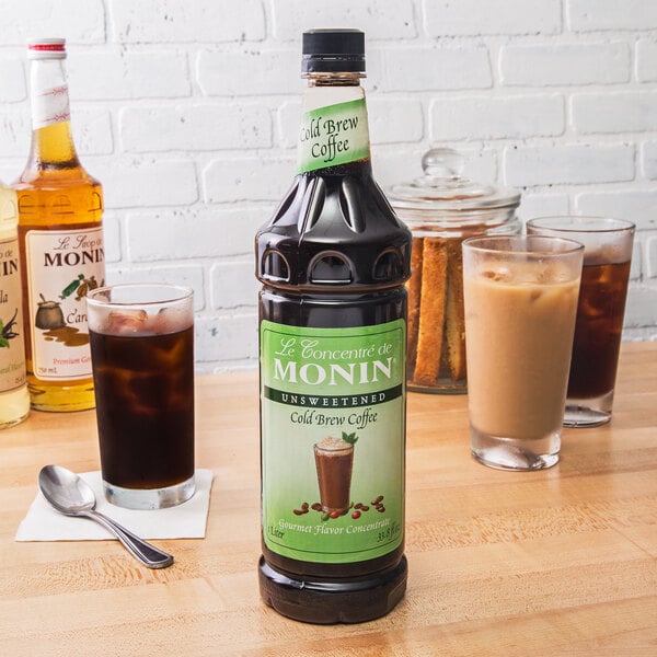 Monin 1 Liter Unsweetened Cold Brew Coffee 7:1 Concentrate - 4/Case