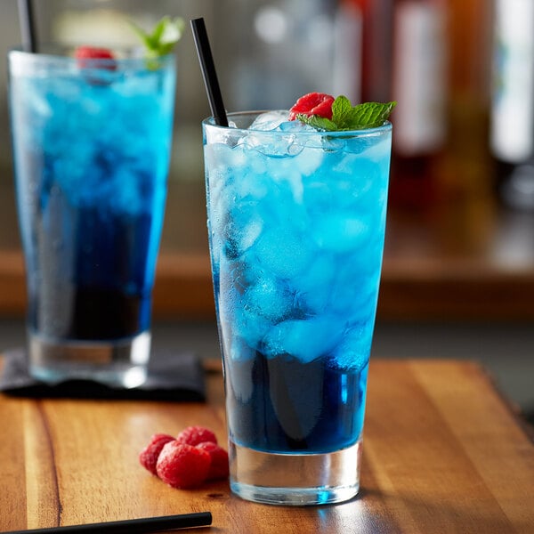 Monin Premium Blue Raspberry Flavoring Syrup 1 Liter - 4/Case