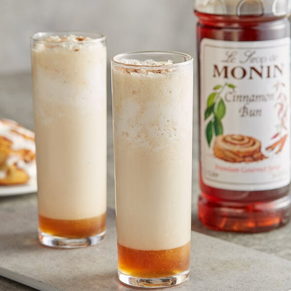Monin Premium Cinnamon Bun Flavoring Syrup 1 Liter - 4/Case