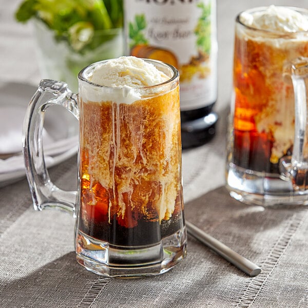 Monin Premium Old Fashioned Root Beer Flavoring Syrup 1 Liter - 4/Case