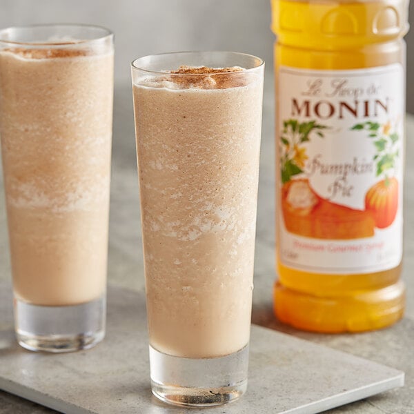 Monin Premium Pumpkin Pie Flavoring Syrup 1 Liter - 4/Case