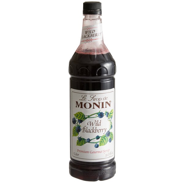 Monin Premium Wild Blackberry Flavoring Syrup 1 Liter - 4/Case