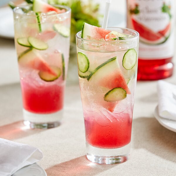 Monin Premium Classic Watermelon Flavoring / Fruit Syrup 1 Liter - 4/Case
