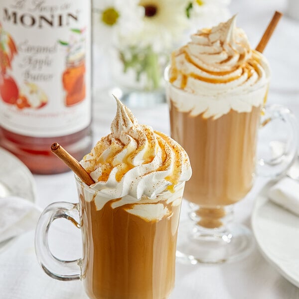 Monin Premium Caramel Apple Butter Flavoring Syrup 1 Liter - 4/Case