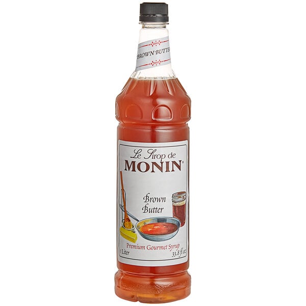 Monin Premium Brown Butter Flavoring Syrup 1 Liter - 4/Case