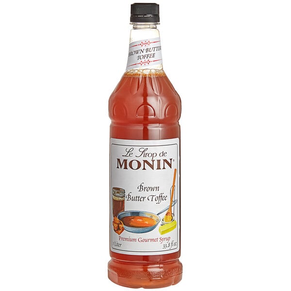 Monin Premium Brown Butter Toffee Flavoring Syrup 1 Liter - 4/Case
