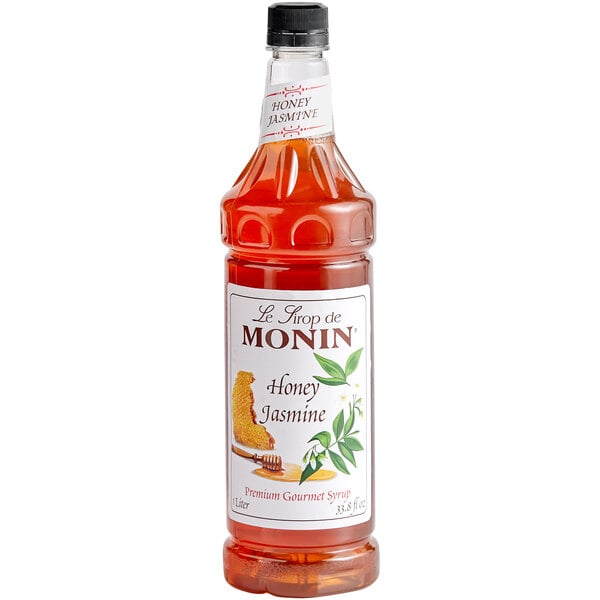 Monin Premium Honey Jasmine Flavoring Syrup 1 Liter - 4/Case