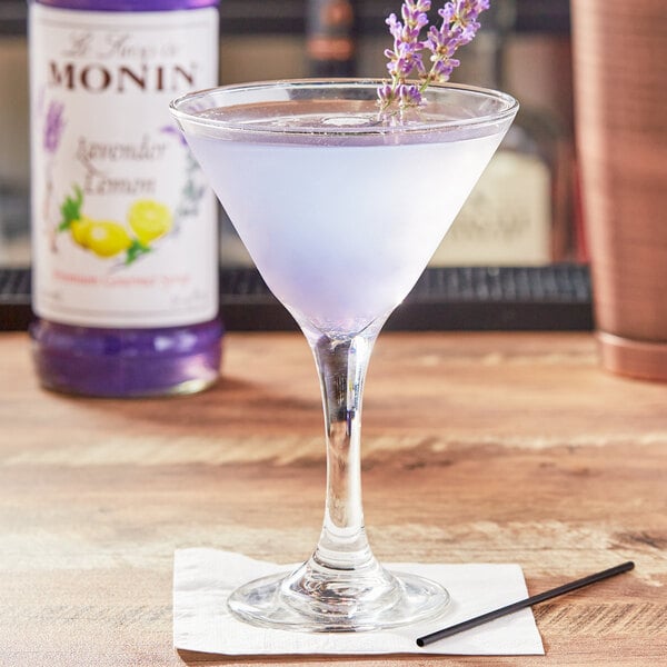 Monin Premium Lavender Lemon Flavoring Syrup 1 Liter - 4/Case