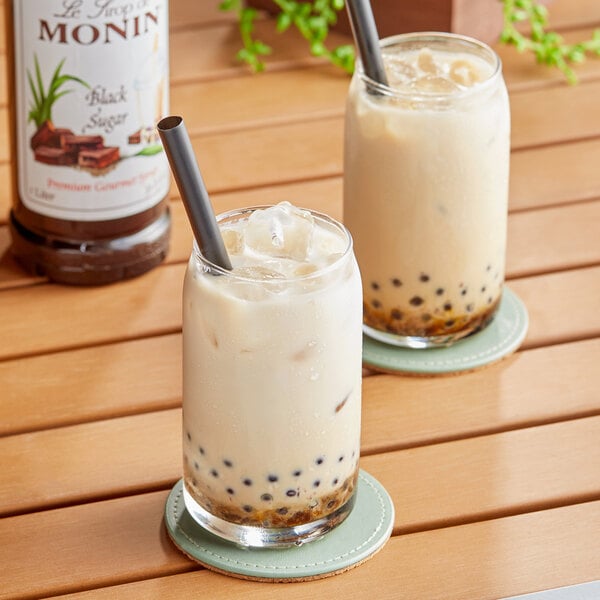 Monin Premium Black Sugar Flavoring Syrup 1 Liter - 4/Case