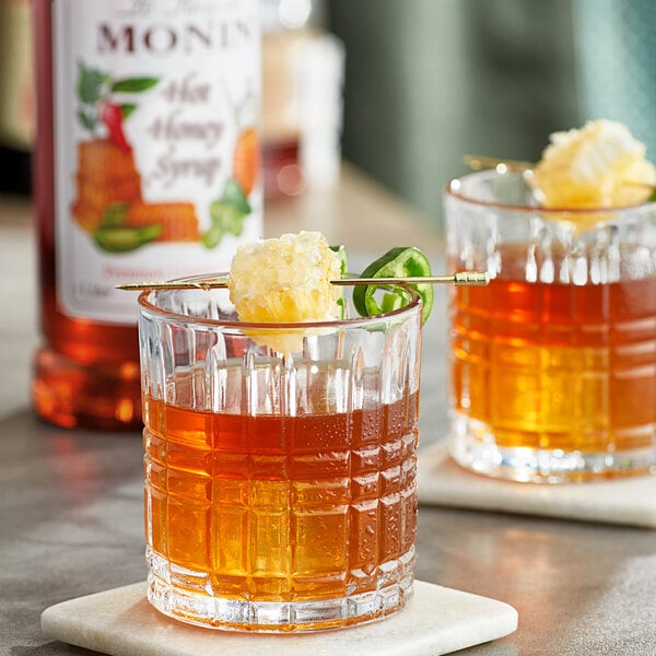 Monin Premium Hot Honey Flavoring Syrup 1 Liter - 4/Case