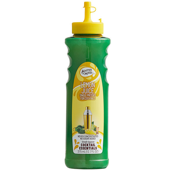 Master of Mixes 375 mL Single Pressed Lemon Juice - 12/Case