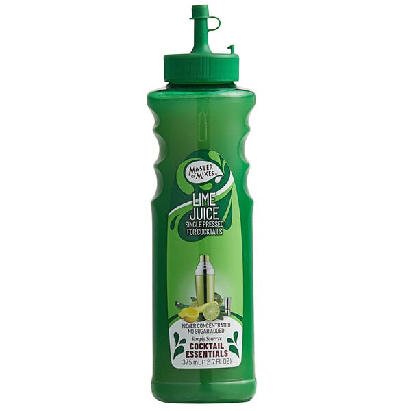 Master of Mixes 375 mL Single Pressed Lime Juice - 12/Case