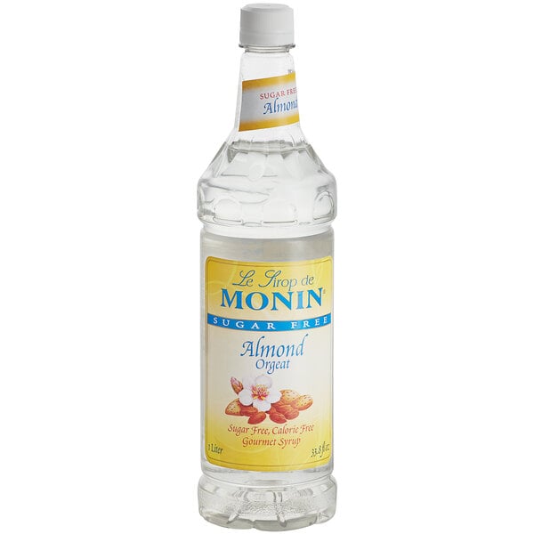 Monin Sugar-Free Almond (Orgeat) Flavoring Syrup 1 Liter - 4/Case