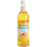 Monin Sugar-Free Peach Flavoring / Fruit Syrup 1 Liter - 4/Case