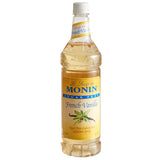 Monin Sugar-Free French Vanilla Flavoring Syrup 1 Liter - 4/Case