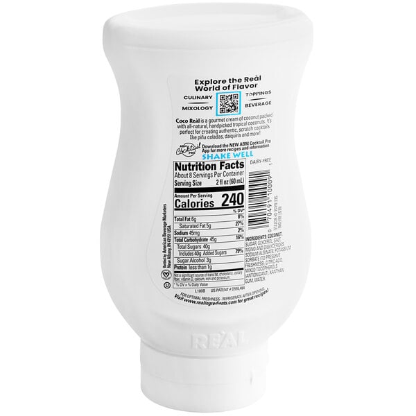 Real Cream of Coconut Infused Syrup 16.9 fl. oz. - 12/Case