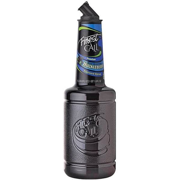 Finest Call 1 Liter Premium Wild Mountain Huckleberry Syrup - 12/Case