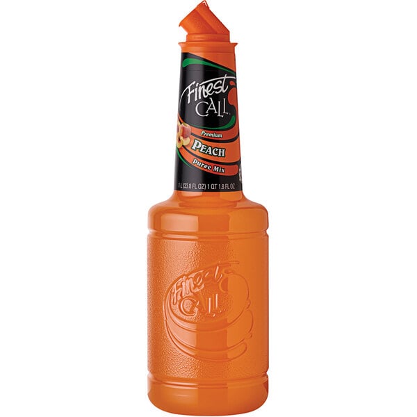Finest Call Premium Peach Puree Mix 1 Liter - 12/Case