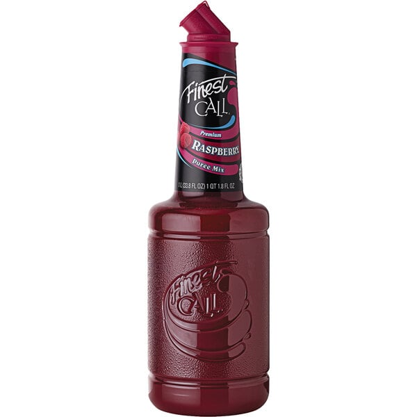 Finest Call Premium Raspberry Puree Mix 1 Liter - 12/Case