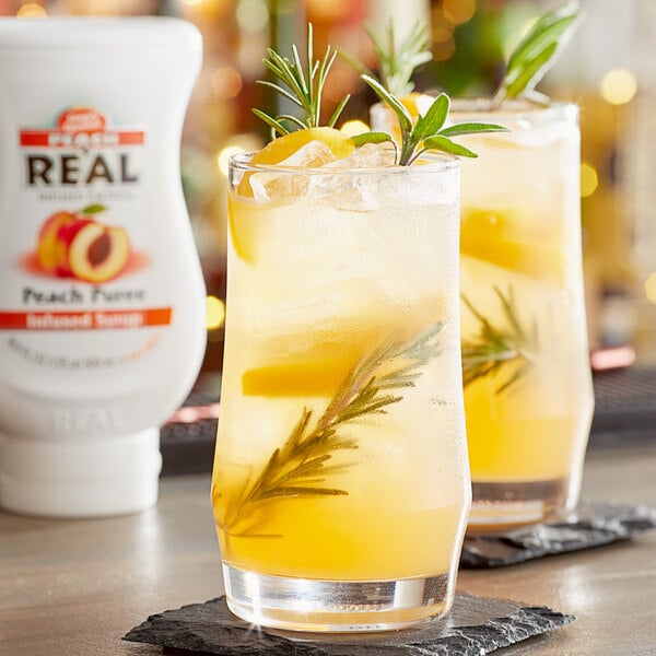 Real Peach Puree Infused Syrup 16.9 fl. oz. - 6/Case