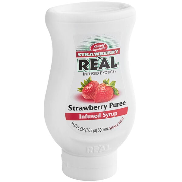 Real Strawberry Puree Infused Syrup 16.9 fl. oz. - 6/Case