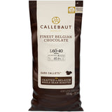 Callebaut Recipe L 60/40 Dark Chocolate Callets™ 22 lb. - 2/Case
