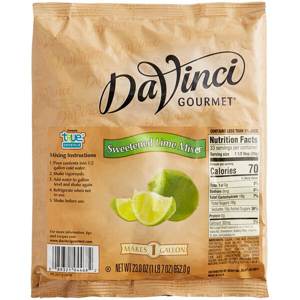 DaVinci Gourmet Sweetened Lime Cocktail Mixer 23 oz. - 12/Case