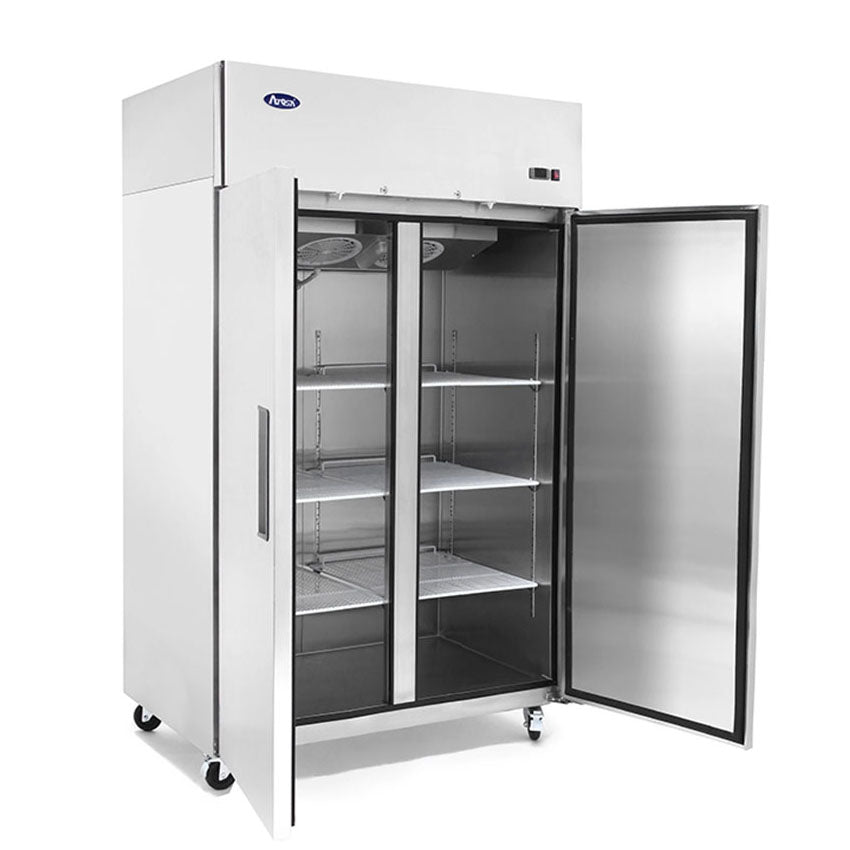 Atosa MBF8002GR Reach-In 2 Section Top Mount Freezer 51-3/4"W x 31-1/2"D x 82-7/8"H with 2 Locking Solid Doors