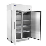 Atosa MBF8002GR Reach-In 2 Section Top Mount Freezer 51-3/4"W x 31-1/2"D x 82-7/8"H with 2 Locking Solid Doors