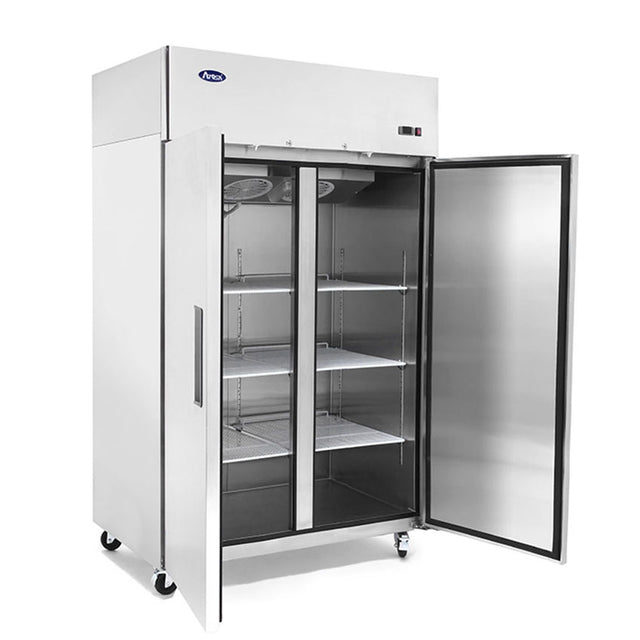 Atosa MBF8002GR Reach-In 2 Section Top Mount Freezer 51-3/4"W x 31-1/2"D x 82-7/8"H with 2 Locking Solid Doors