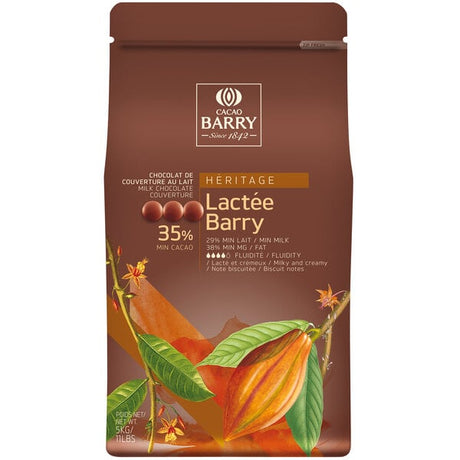 Cacao Barry Heritage Lactee Barry Equilibre Milk Chocolate Pistoles 11 lb. - 4/Case