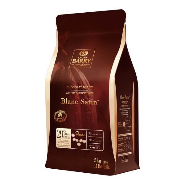 Cacao Barry Heritage Blanc Satin White Chocolate Pistoles 11 lb. - 4/Case